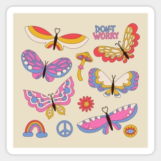 funky butterflies Magnet